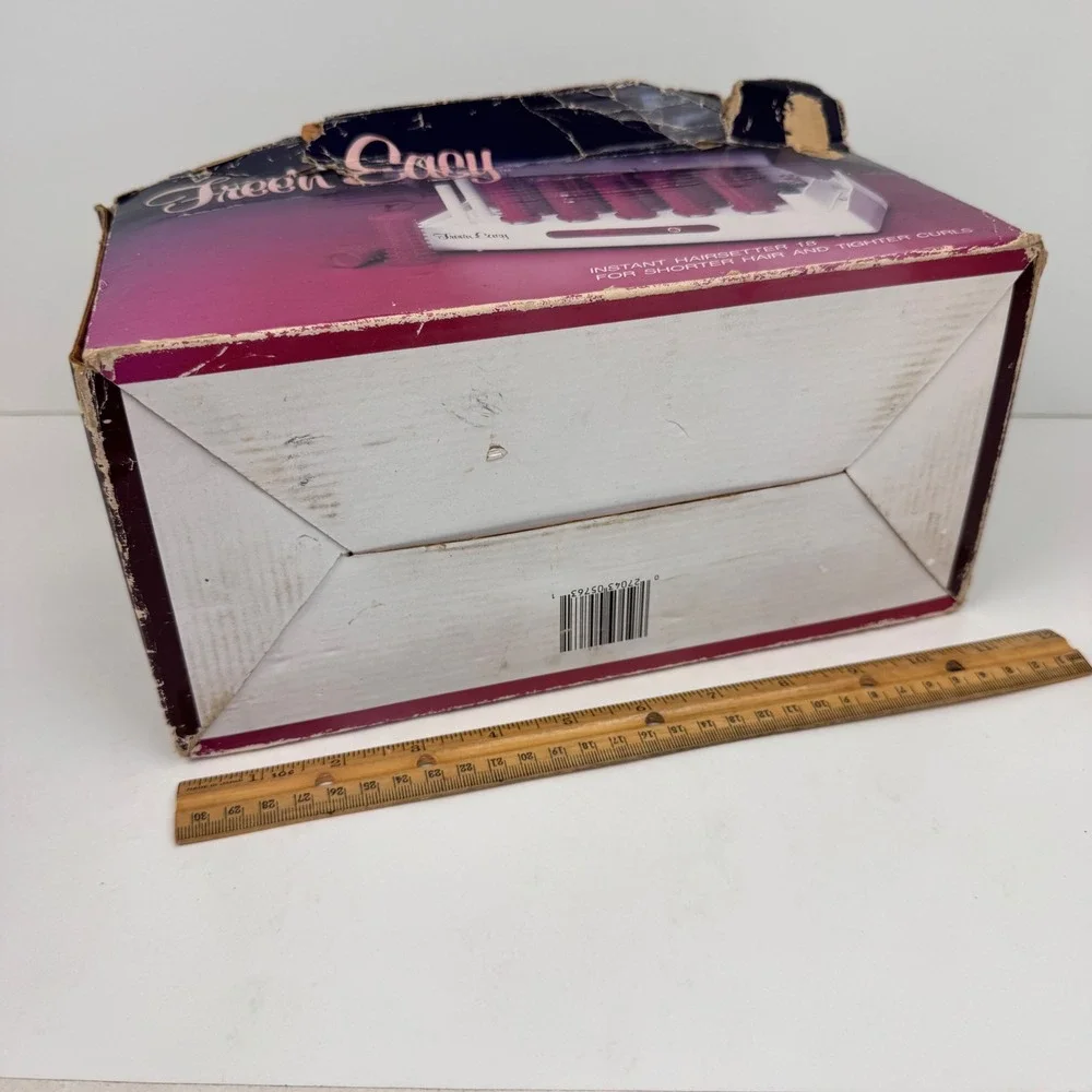Vtg free'n easy instant hairsetter 18 shorter hair tighter curls w box curlers